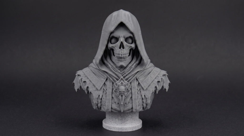 Necromancer Bust 110mm | Unpainted 3D Printed Fantasy Miniature | Hobby Painting Display Piece | Standard or Themed Plinth