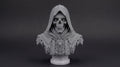Necromancer Bust 110mm | Unpainted 3D Printed Fantasy Miniature | Hobby Painting Display Piece | Standard or Themed Plinth