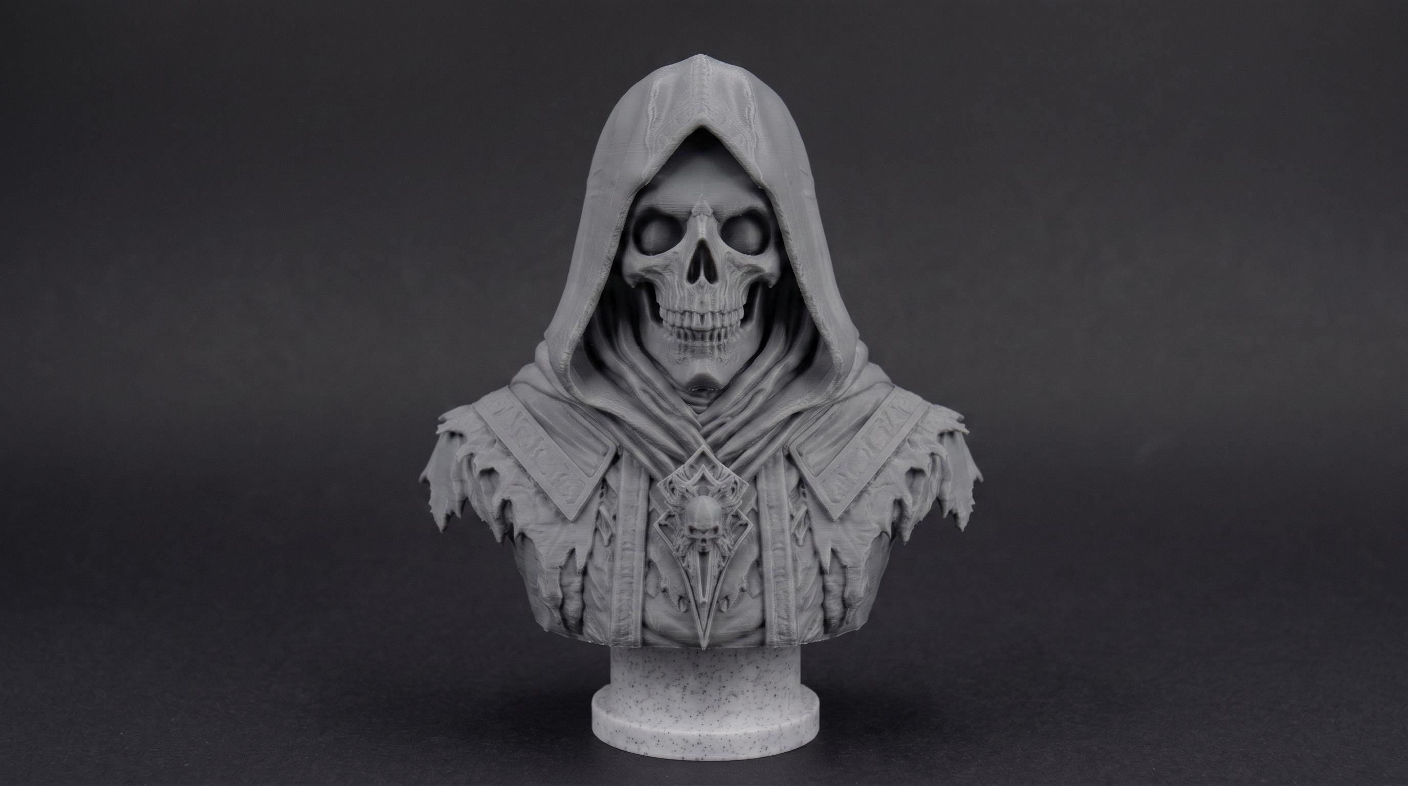 Necromancer Bust 110mm | Unpainted 3D Printed Fantasy Miniature | Hobby Painting Display Piece | Standard or Themed Plinth