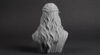 Elven Sorceress Bust 110mm | Unpainted 3D Printed Fantasy Miniature | Hobby Painting Display Piece | Standard or Themed Plinth