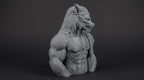 Werewolf Bust 110mm | Unpainted 3D Printed Fantasy Miniature | Hobby Painting Display Piece | Standard or Themed Plinth