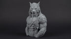 Werewolf Bust 110mm | Unpainted 3D Printed Fantasy Miniature | Hobby Painting Display Piece | Standard or Themed Plinth