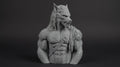 Werewolf Bust 110mm | Unpainted 3D Printed Fantasy Miniature | Hobby Painting Display Piece | Standard or Themed Plinth