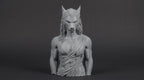 Female Werewolf Bust 110mm | Unpainted 3D Printed Fantasy Miniature | Hobby Painting Display Piece | Standard or Themed Plinth