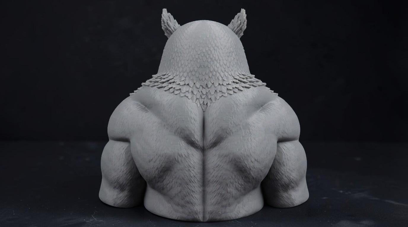 Female Owlbear Bust 110mm | Unpainted 3D Printed Fantasy Miniature | Hobby Painting Display Piece | Standard or Themed Plinth
