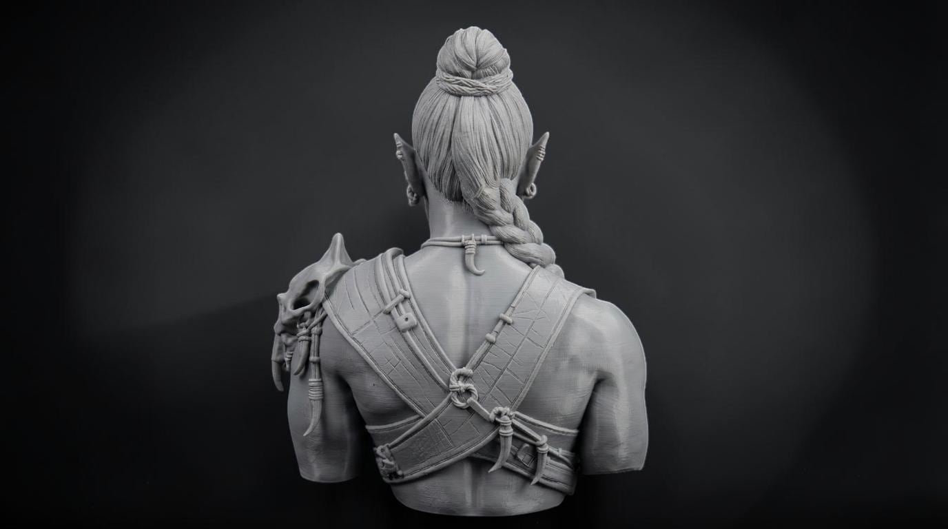 Female Orc Warlord Bust 110mm | Unpainted 3D Printed Fantasy Miniature | Hobby Painting Display Piece | Standard or Themed Plinth