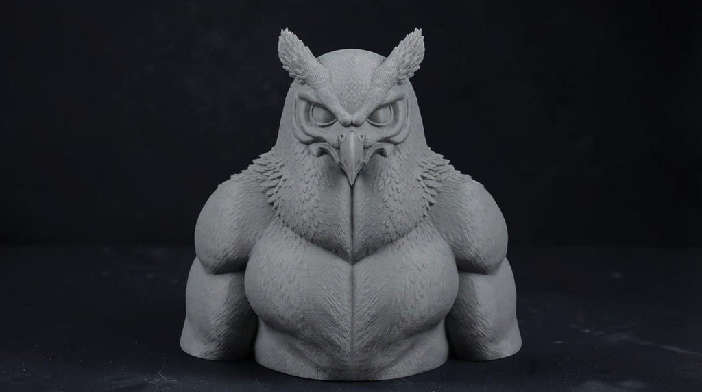 Female Owlbear Bust 110mm | Unpainted 3D Printed Fantasy Miniature | Hobby Painting Display Piece | Standard or Themed Plinth