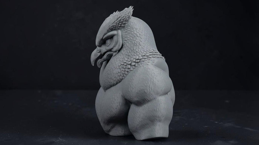 Female Owlbear Bust 110mm | Unpainted 3D Printed Fantasy Miniature | Hobby Painting Display Piece | Standard or Themed Plinth