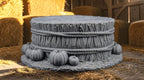 Paintable Jack-O-Lantern Bust | 3D Printed Halloween Miniature | Hay-Bale Plinth Included | Paint Your Own Pumpkin | Spooky Decor | Gift